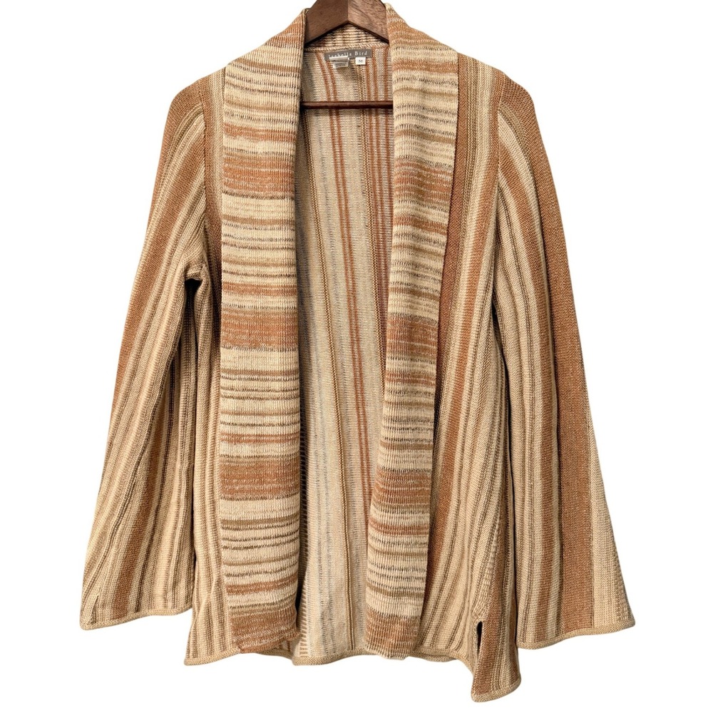 Isabella Bird Anthropologie Striped Linen Cotton Cardigan Size‎ Medium